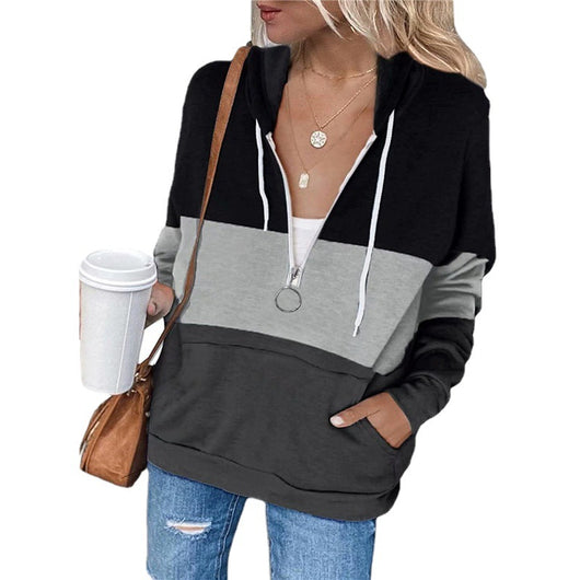Sudadera con Capucha y Cierre de Mujer - Diseño Bicolor de Manga Larga - Image 9
