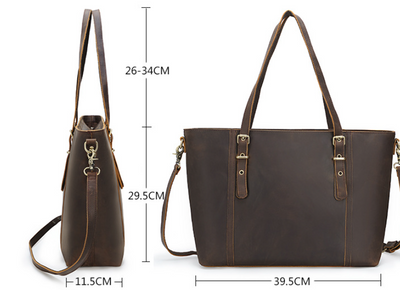 Bolso de Cuero Genuino Estilo Vintage para Mujer - Bolsa Tote Elegante - Image 2