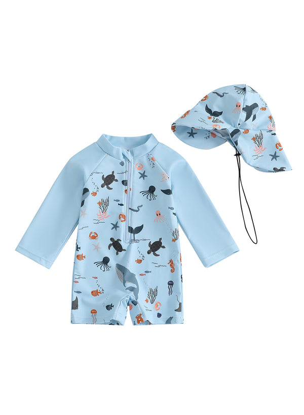 Traje de Baño Infantil con Capucha y Mangas Largas - Image 6