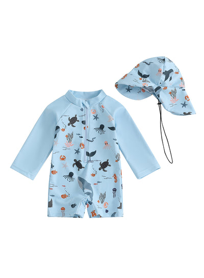 Traje de Baño Infantil con Capucha y Mangas Largas - Image 6