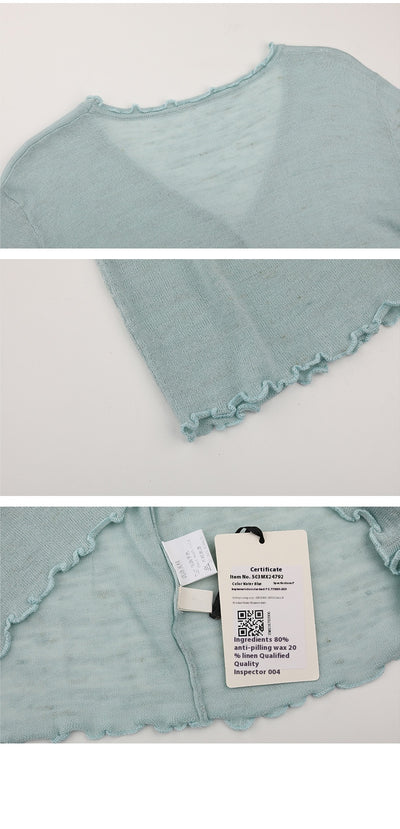 Cardigan Tejido con Encaje Efecto Hongo Arbóreo y Botones - Image 11