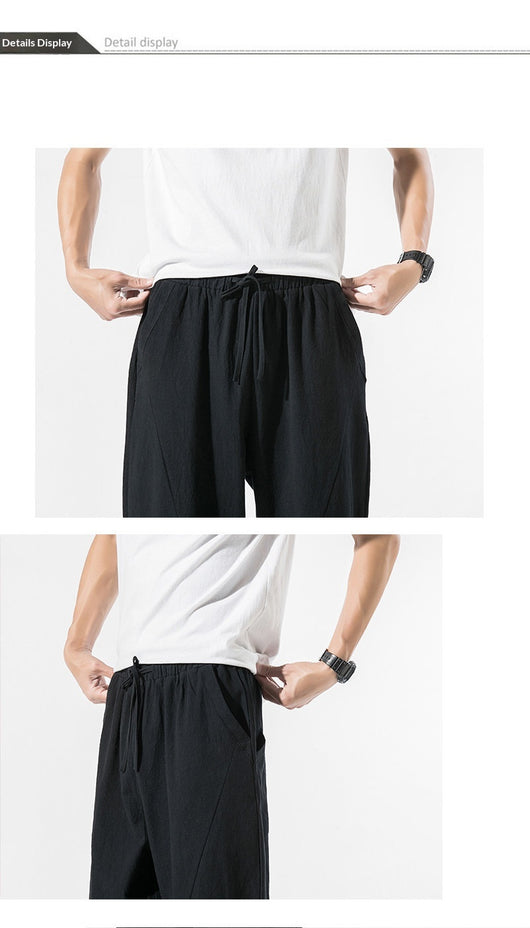 Pantalones Casuales Talla Grande Hombre - Corte Recto Algodón Lino Estilo Retro - Image 24