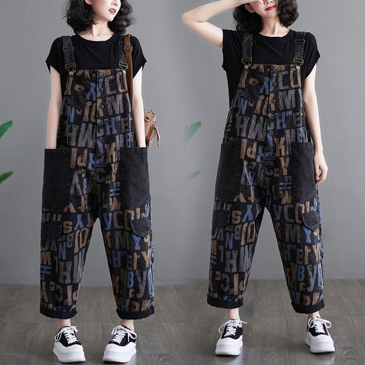 Overol de Mezclilla Retro Literario Talla Grande para Mujer