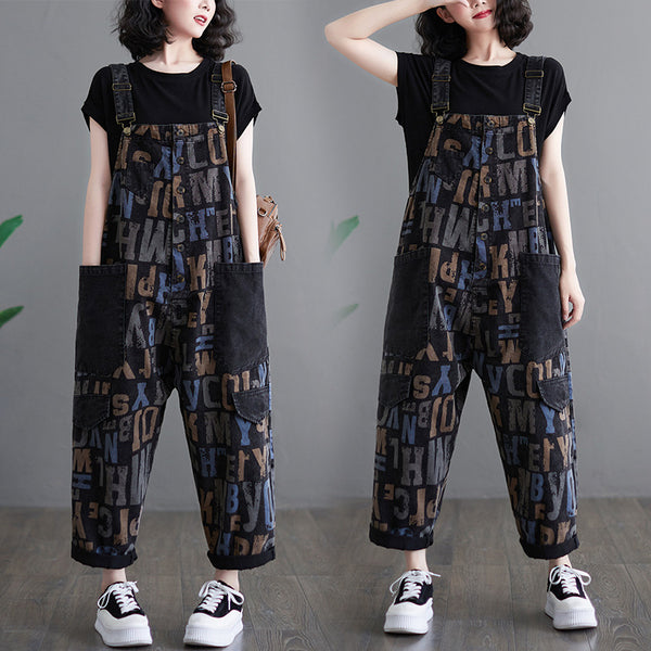 Overol de Mezclilla Retro Literario Talla Grande para Mujer