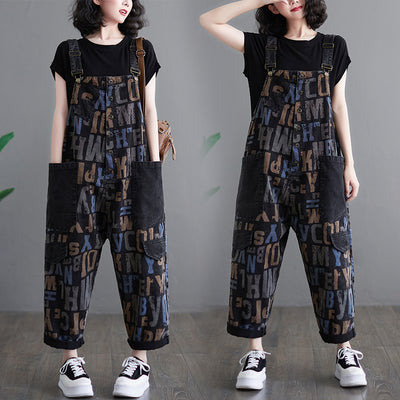 Overol de Mezclilla Retro Literario Talla Grande para Mujer