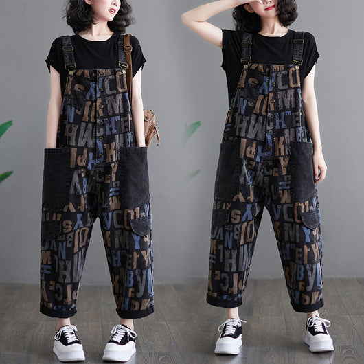 Overol de Mezclilla Retro Literario Talla Grande para Mujer