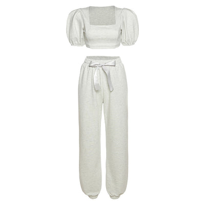 Conjunto Casual Elegante: Blusa con Mangas Farol y Pantalón Talle Alto - Image 5
