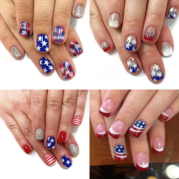 Uñas Decoradas Estrella de Cinco Puntas - Diseño Independencia