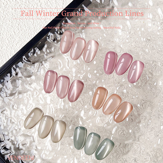 Juego de Esmaltes UV Ojo de Gato Linglong 6 Colores con Activador - Image 10