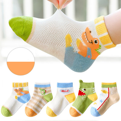 Calcetines Infantiles Dinosaurio Malla Colores Brillantes - Image 9