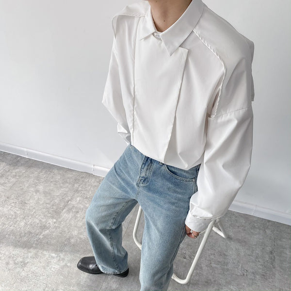 Camisa Manga Larga con Solapas Otoñales para Hombre