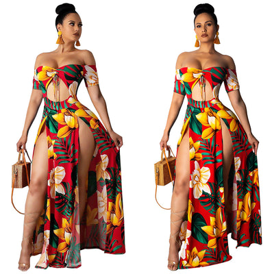Vestido Tubo Estampado con Abertura Lateral - Image 4