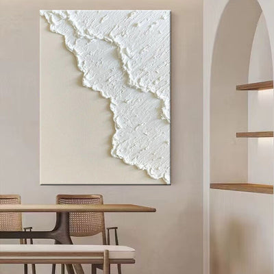 Cuadro Óleo Tridimensional Blanco Pintado a Mano - Image 11