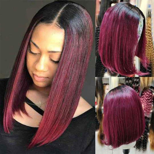 Peluca Bob Liso Corto Degradado 1B-99J Cabello Humano - Image 8