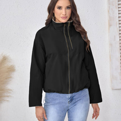 Abrigo Acolchado de Algodón con Cuello de Terciopelo para Mujer - Image 3