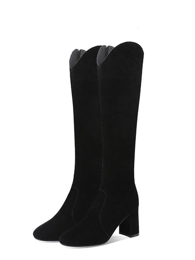 Botas Altas de Cuero con Tacón Grueso para Mujer - Image 5
