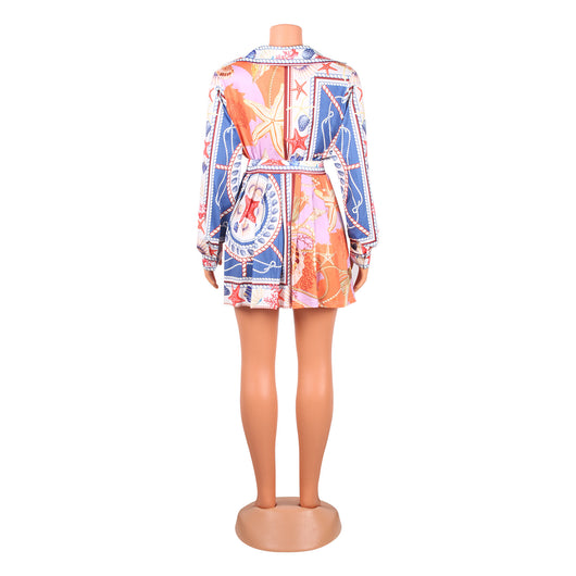 Falda Plisada Corta con Manga Larga Estampada para Mujer - Image 19