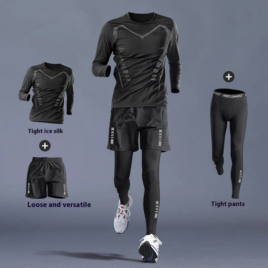 Camiseta Deportiva Ajustada Manga Larga Secado Rápido para Entrenamiento - Image 4