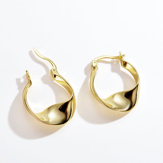 Aretes Plata Esterlina Retorcidos con Brillo - Image 5