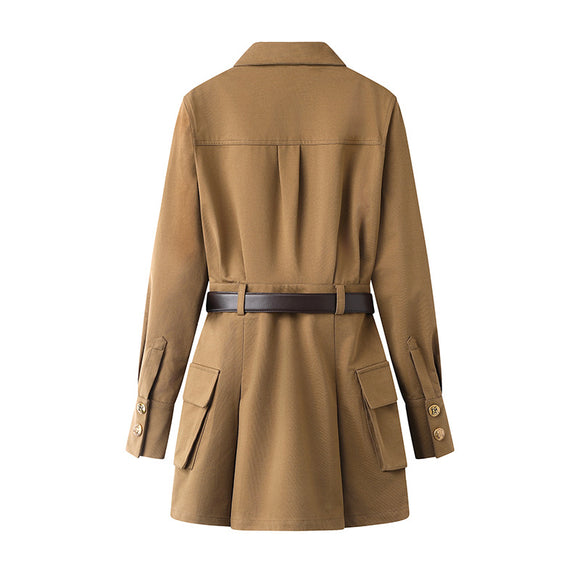 Vestido Camisero Urbano con Cinturón para Mujer - Estilo Casual Profesional