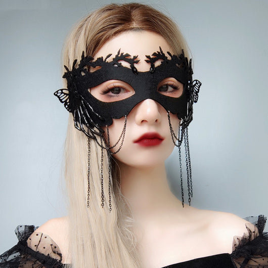 Máscara de Calavera Gótica con Huesos y Borlas para Disfraz de Halloween - Image 5