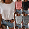 Blusa Clásica de Cuello Redondo con Volantes