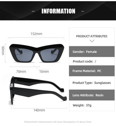 Gafas de Sol Retro Hip Hop Ojo de Gato Triangular para Mujer - Image 11