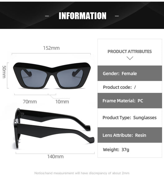 Gafas de Sol Retro Hip Hop Ojo de Gato Triangular para Mujer - Image 11