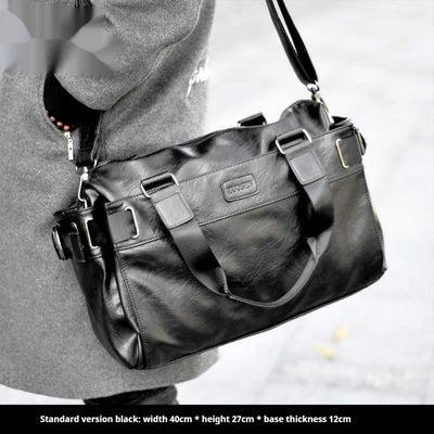 Bolso de Cuero para Hombre - Maletín Casual de Gran Capacidad para Viajes - Image 6
