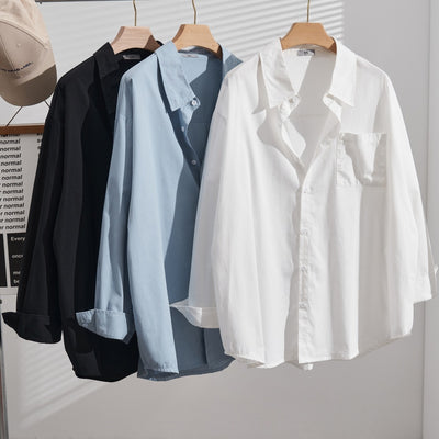 Camisa Casual de Algodón Talla Grande con Efecto Reductor