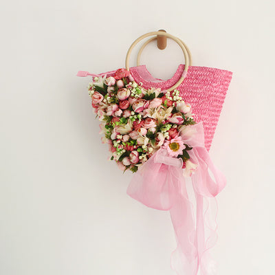 Sombrero de Paja Artesanal con Ala Ancha y Flores para Mujer - Image 13