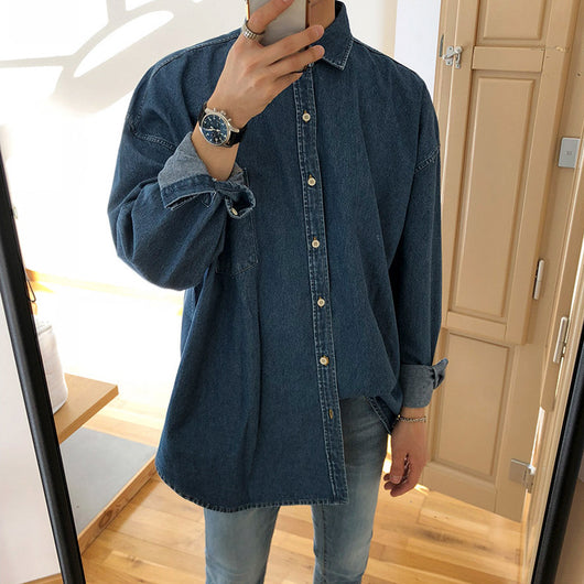 Chaqueta Camisa Denim Suelta para Hombre - Image 4