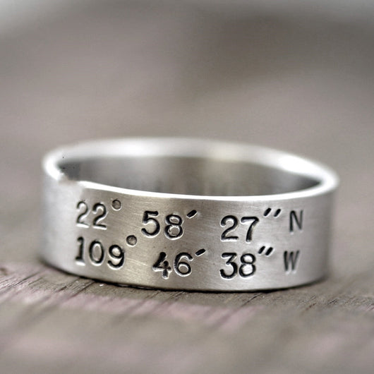 Anillo de Coordenadas en Plata 925 Hecho a Mano para Parejas - Image 9