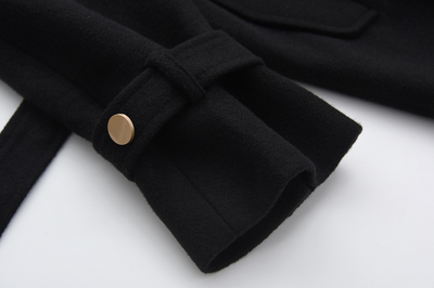Abrigo de Lana Minimalista Estilo Hepburn Largo hasta la Rodilla para Mujer - Image 10
