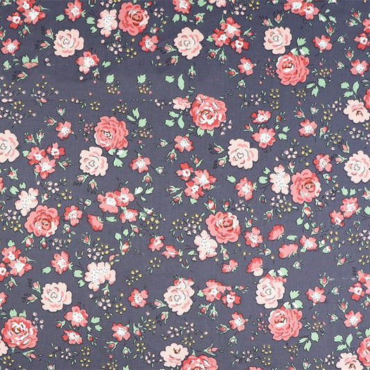 Tela de Algodón Twill Estampado Flores - Diseño Floral Delicado