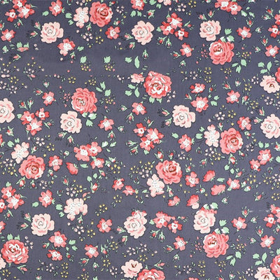 Tela de Algodón Twill Estampado Flores - Diseño Floral Delicado