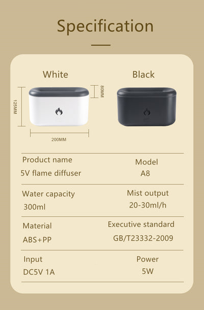 Difusor Ultrasónico 3D con Efecto Llama 300ML - Humidificador Aromático - Image 13