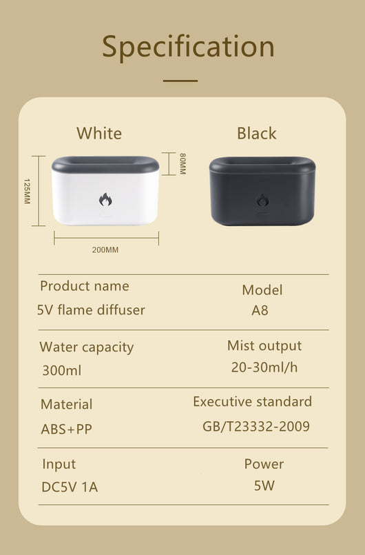 Difusor Ultrasónico 3D con Efecto Llama 300ML - Humidificador Aromático - Image 13
