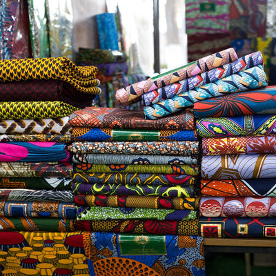 Tela Estampada Africana con Motivos Florales - Tela Holandesa Premium