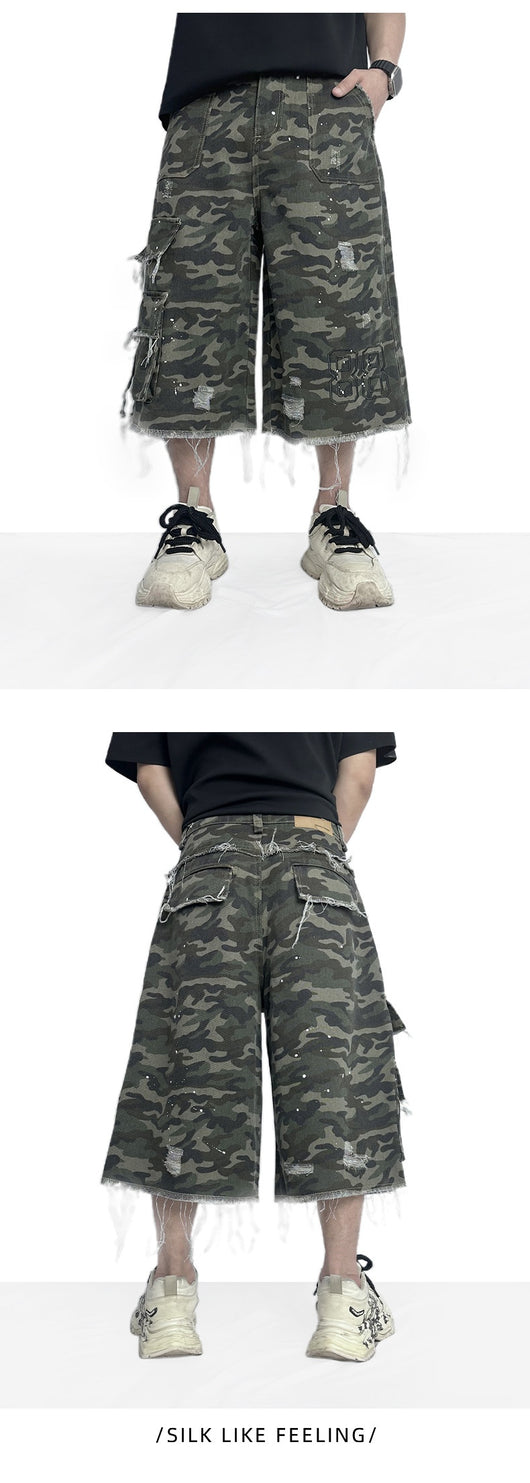 Shorts de Trabajo Camuflaje Pierna Ancha - Estilo Casual Moderno - Image 8