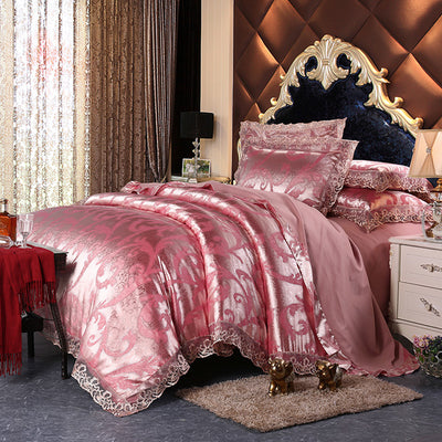 Juego de Cama 4 Piezas Algodón Puro con Diseño Jacquard Satinado Europeo - Image 7