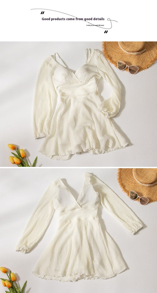 Traje de Baño Coreano Manga Larga con Control de Abdomen y Push Up - Image 14