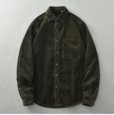 Camisa Casual de Pana Suelta Retro para Hombre - Image 28