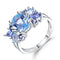 S925 Plateado Inlaid Natural Topaz Ring Natural Topaz Ring US Tamaño 5