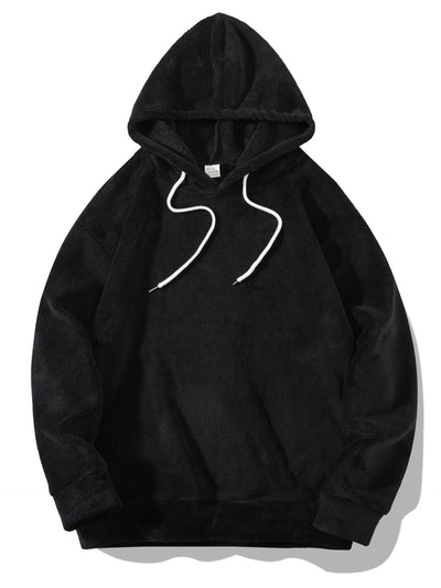 Conjunto de Sudadera con Capucha y Shorts en Fleece Coral para Hombre Talla Grande - Image 12
