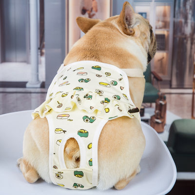 Pantalones Fisiológicos Ajustables para Perras con Diseño de Pug
