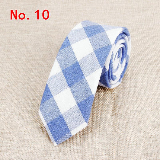 Corbata de Algodón a Cuadros para Hombre - Image 4