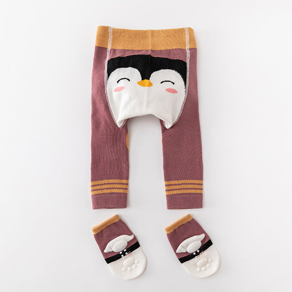 Leggings de Gateo en Algodón Peinado con Diseño Infantil