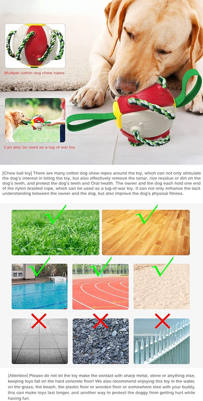 Pelota Voladora con Cuerdas para Perros - Juguete Interactivo de Tracción - Image 5
