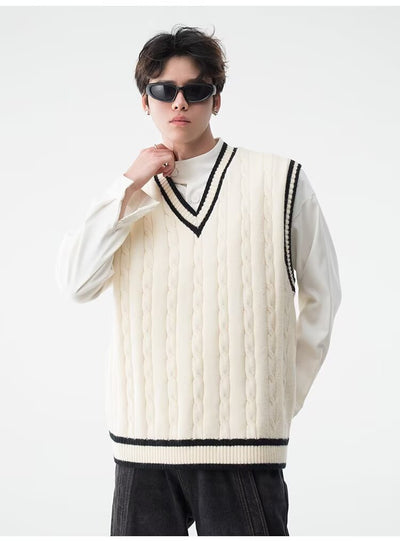 Chaleco Tejido Cuello V Estilo British College - Image 22